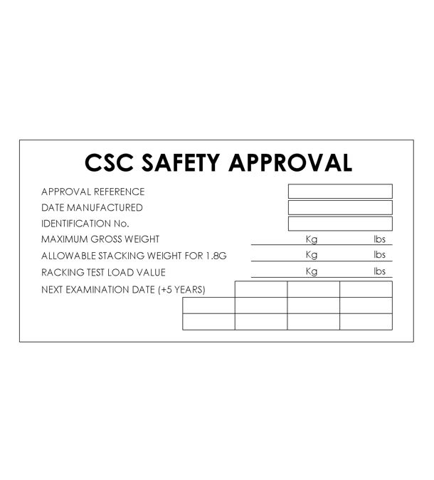 CSC SAFETY APPROVAL PLATE 8